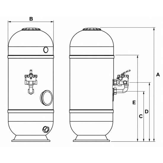 Filtru piscină Barent Ø750 mm 2"