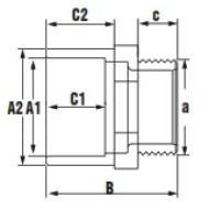 Niplu PVC - lipire și filet exterior 50/63 - 1 1/2" Niplu PVC - lipire și filet exterior 50/63 - 1 1/2"