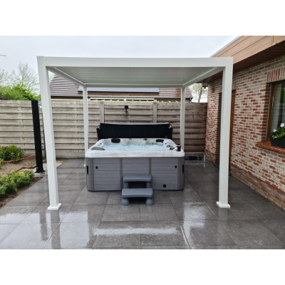 Pergola Venice albă cu prelată